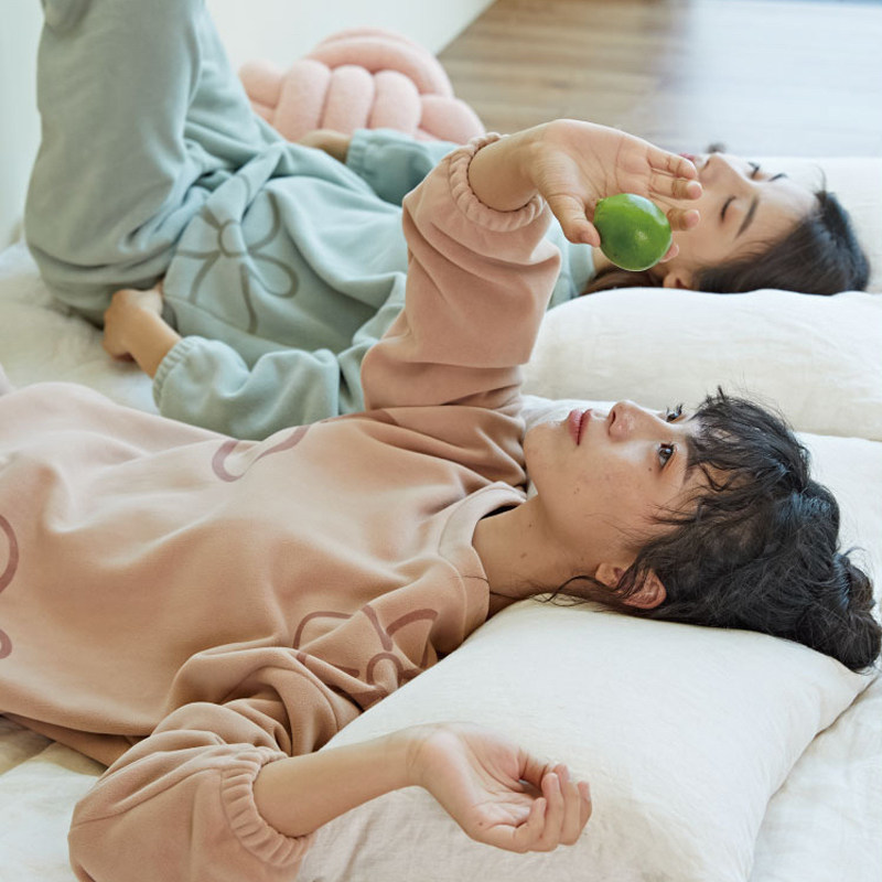 家居服女睡衣套装长袖秋冬珊瑚绒休闲法兰绒保暖简约加绒宽松套头,女士内衣/男士内衣/家居服,睡衣/家居服套装,淘宝优惠券,粉丝福利购,淘宝优惠卷