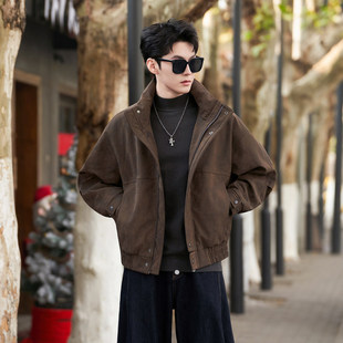 羽绒服男款时尚潮流高级感麂皮绒加厚90绒内胆痞帅衣服外套冬装男