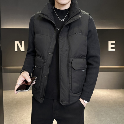 高端羽绒马甲男款休闲日系外套潮2025冬季新款男士轻薄羽绒服背心