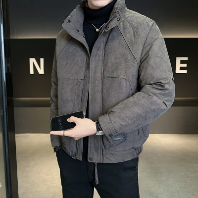 轻薄立领男士羽绒服冬季2025新款高级感刺绣加厚男冬装防寒服外套