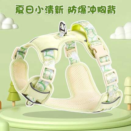 小狗狗牵引绳背心式遛狗绳子中小型犬比熊泰迪夏季胸背带狗链子