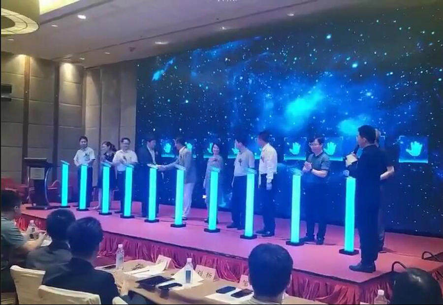 亚克力手撑印启动台led灯按扭开幕启动台开业庆典启动仪式道具