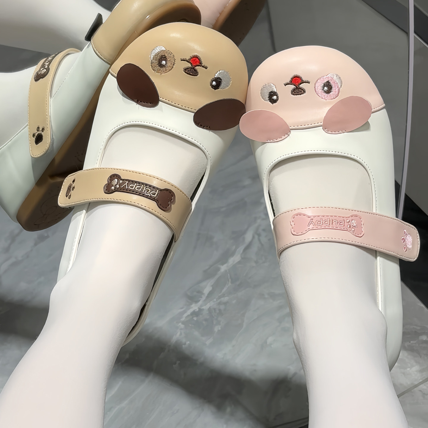 森拉 修修狗 原创平底鞋lo鞋日系可爱宅萌系室内鞋小狗鞋lolita鞋图片