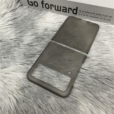 适用三星Z flip4/3/5折叠屏全包半透黑肤感细磨砂硬壳透明翻盖5G