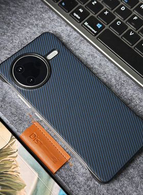 适用于红米k80pro手机壳超薄新款无边框半包红米k80凯夫拉纹理k80碳钎维纹理防摔红米turbo4散热简约商务蓝色
