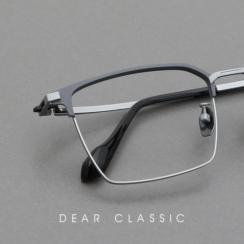 干净利落58片宽大脸男款眼镜框