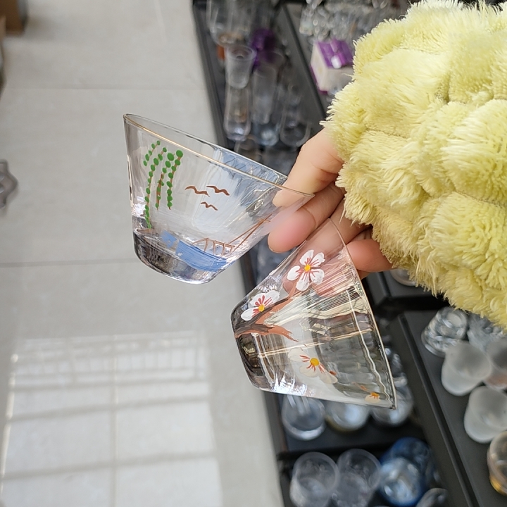 尾货清仓福利大甩卖满39元包邮手绘切子底斗笠品杯一个