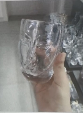 出口欧美透明人脸雕像美人水晶玻璃杯