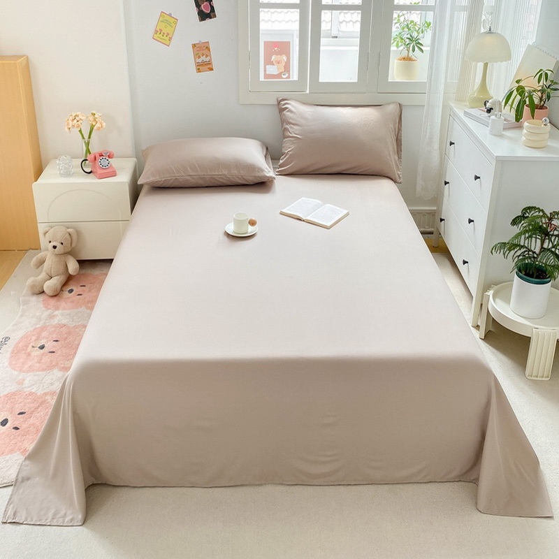 纯色床单水洗棉单件磨毛被单枕套三件套学生宿舍单人简约四季通用