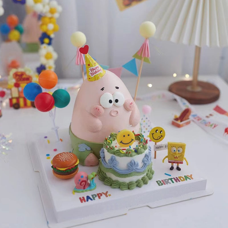 成都实体 超可爱派大星生日蛋糕 网红低糖卡通儿童动物奶油蛋糕