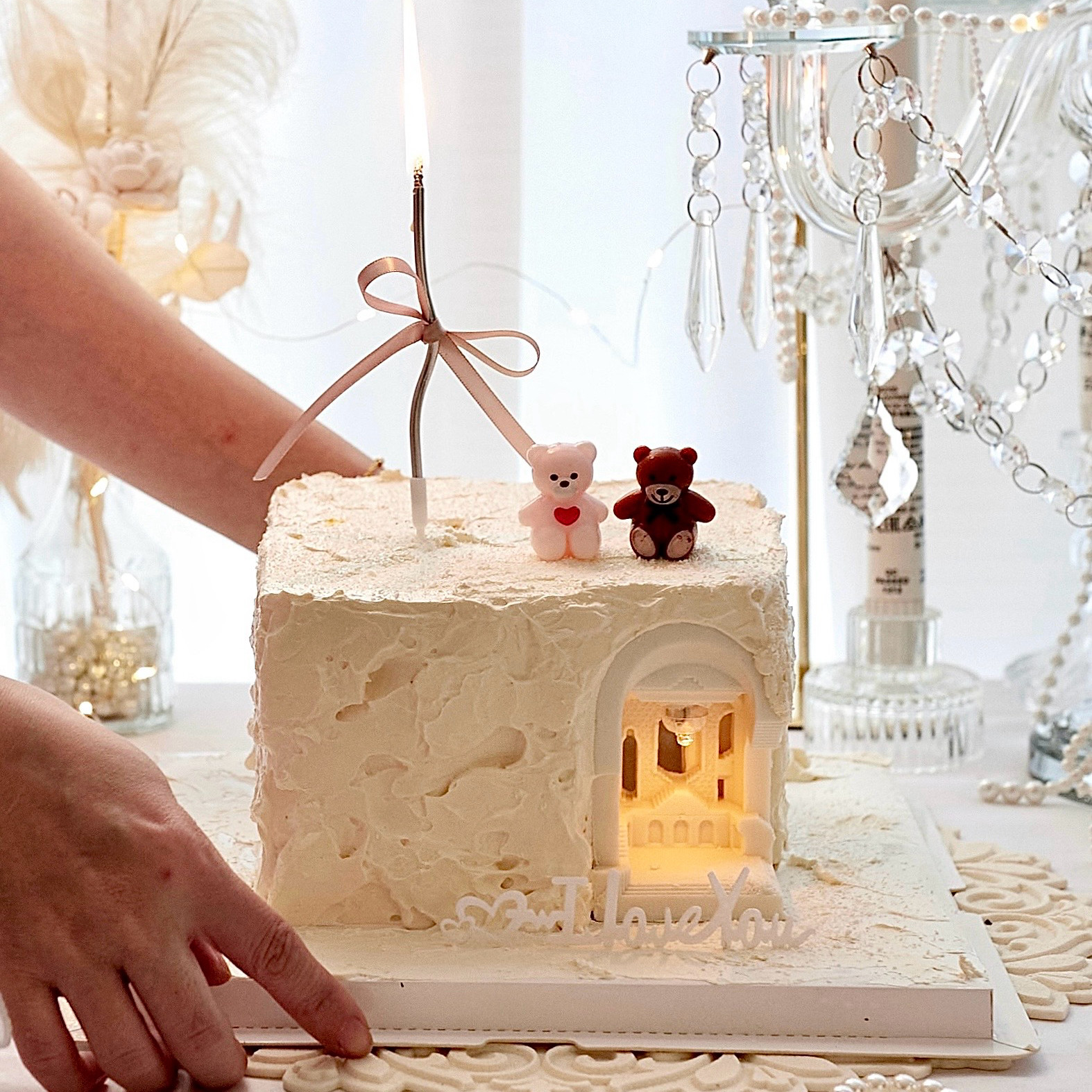 成都动物奶油蛋糕七夕情人节公主古堡生日蛋糕复古风城堡玫瑰花