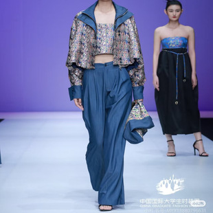 蜀锦五星出东方上衣 新中式夹克设计师款