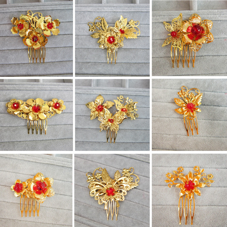 新款红色花朵超级美头饰