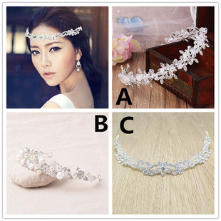 新娘白色发带韩式满天星头饰发箍花环婚纱发饰结婚伴娘配饰品2020