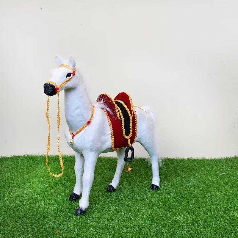 仿真马 马到成功 汗血宝马真皮仿真动物模型玩具 摄影道具