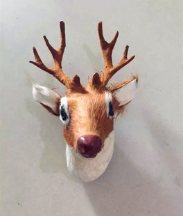 头上配饰小挂件装饰圣诞用品 梅花鹿头仿真动物 摄影道具教学模型