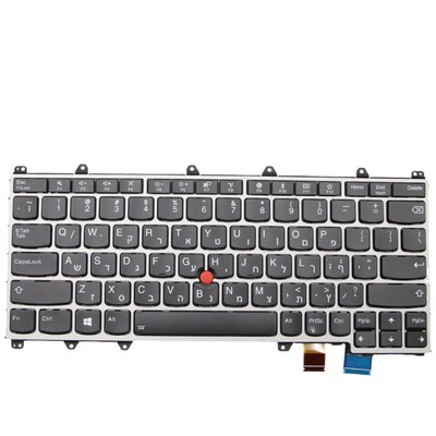 希伯来Hebrew银色背光键盘适用联想 Yoga 370 01EN441 01AV730