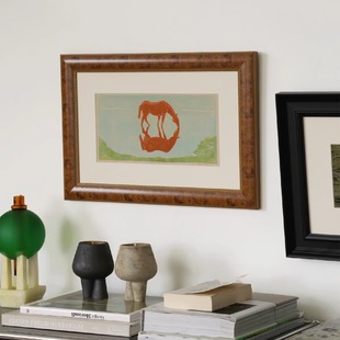 木吉中古艺术客厅沙发卧室背景墙装 复古高级感挂画 饰画边柜法式