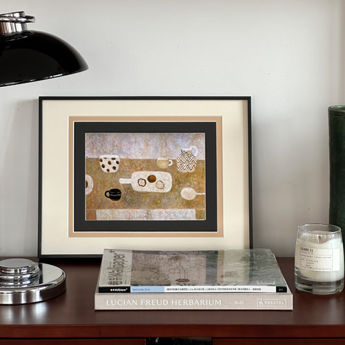 丰饶】木吉中古沙发背景墙装饰画抽象高级感艺术挂画餐厅大白墙画