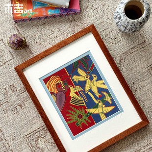 和平 饰画客厅背景墙卧室挂画 木吉彩色中古艺术设计高级感抽象装