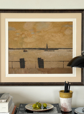 暮色】木吉艺术法式复古客厅装饰画玄关中古风高级感餐厅挂画