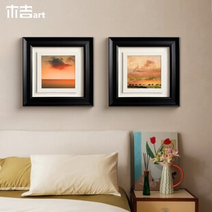 【橙霞落云】木吉现代艺术客厅书房装饰画卧室床头高级感风景挂画
