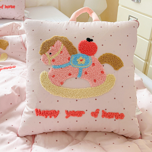 手提小马抱枕被子两用汽车沙发靠垫可爱办公室学生宿舍午休空调被