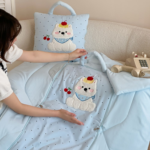 手提两用可爱抱枕被午休沙发靠垫
