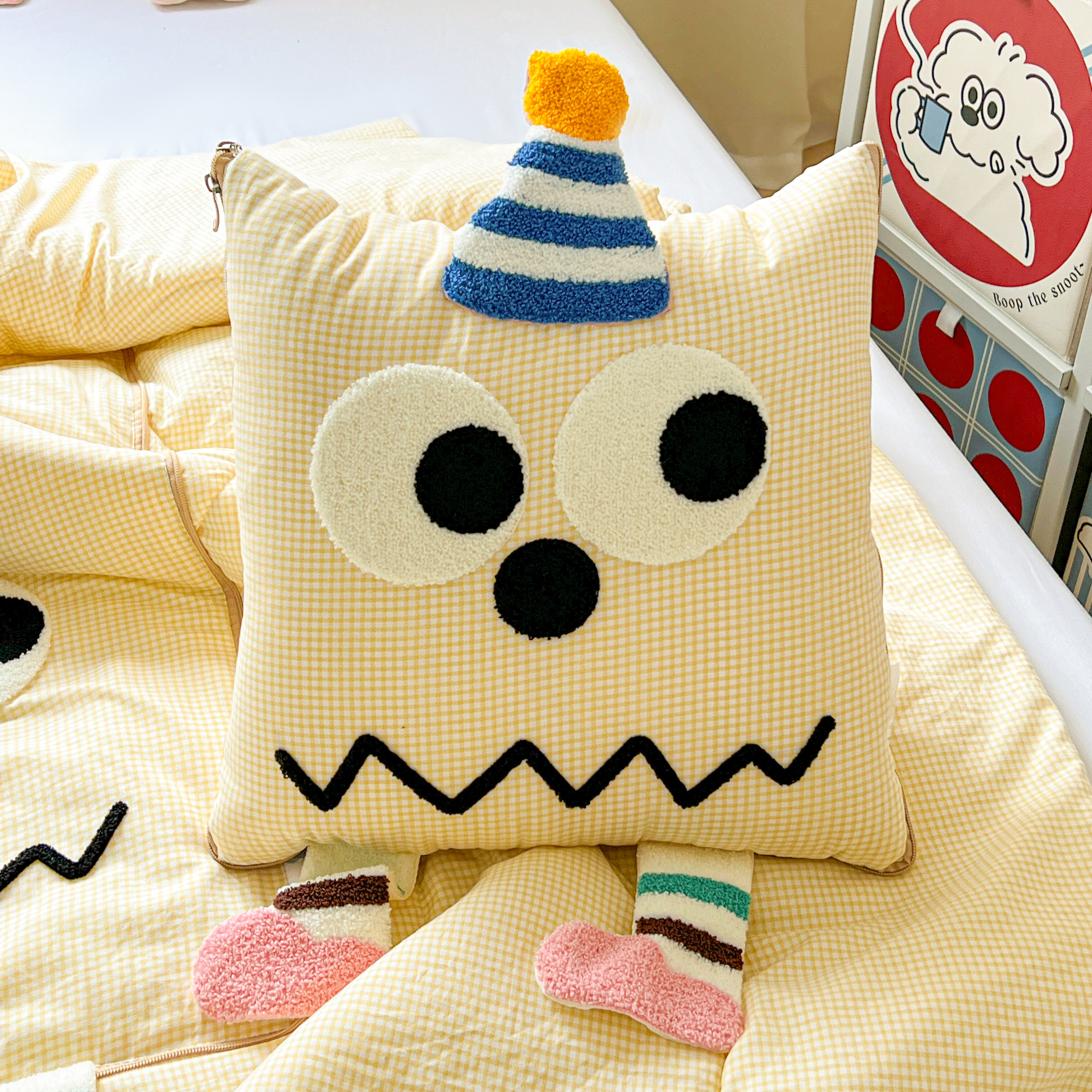 柠檬黄抱枕被子二合一午休枕车载沙发靠垫可爱办公室学生宿舍夏被