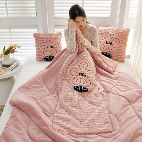 新款抱枕被子两用加厚客厅沙发靠垫简约办公室学生宿舍午休盖毯冬