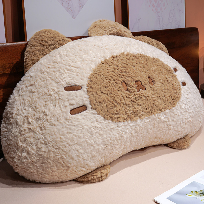 可爱卡通羊羔毛床头靠垫毛绒动物造型抱枕卧室装饰靠枕软包护腰枕