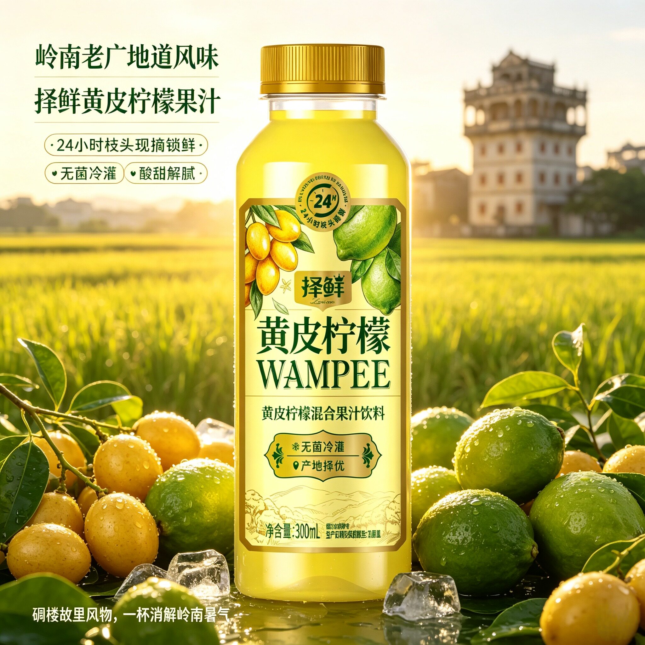 择鲜黄皮柠檬|黄皮油柑混合果汁饮料老广味道岭南特色好喝的饮品