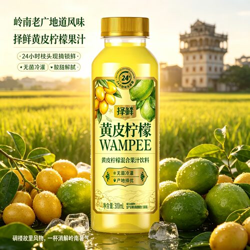 择鲜黄皮柠檬|黄皮油柑混合果汁饮料老广味道岭南特色好喝的饮品