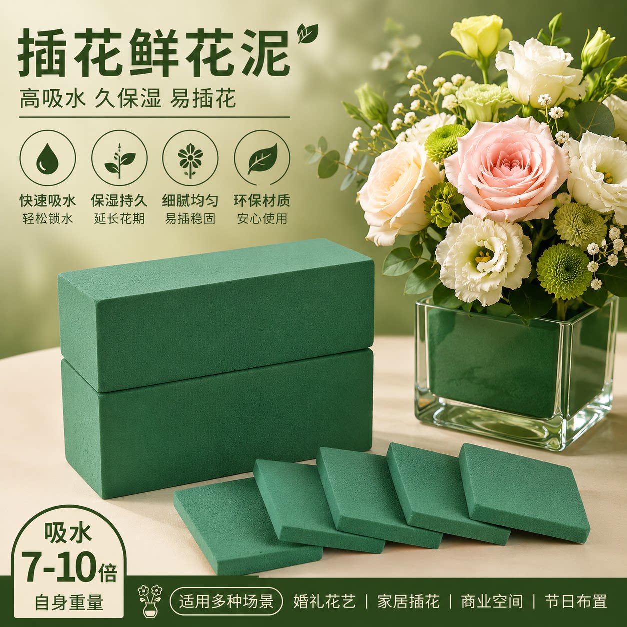 鲜花泥泡沫插花干花泥图片