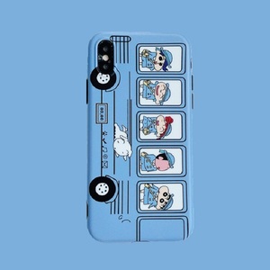 适用6s蜡笔小新iPhone11pro手机壳7p可爱XR苹果8plus蓝色xs max套