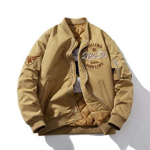mYes牧野森美式飞行员夹克男款秋冬季复古高街宽松棒球服外套男女