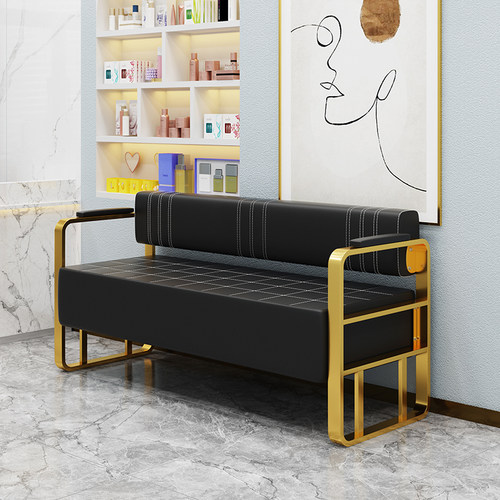 理发店沙发等候椅轻奢美容美发