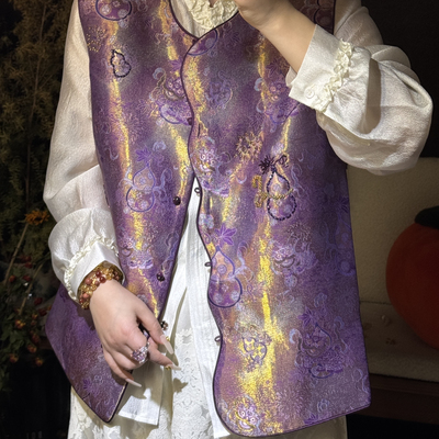 DYP-26年新年早春重工紫气东来国风马甲YS1-7819