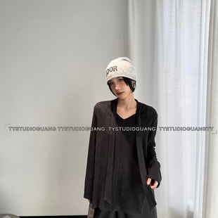 DY汤圆家-26冬上新休闲加绒薄绒系带长袖T恤57620