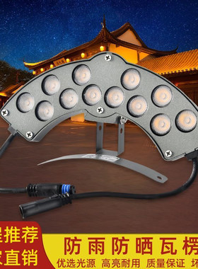 LED瓦楞灯24V户外防水古建筑屋檐寺庙祠堂凉亭工程亮化月牙瓦片灯