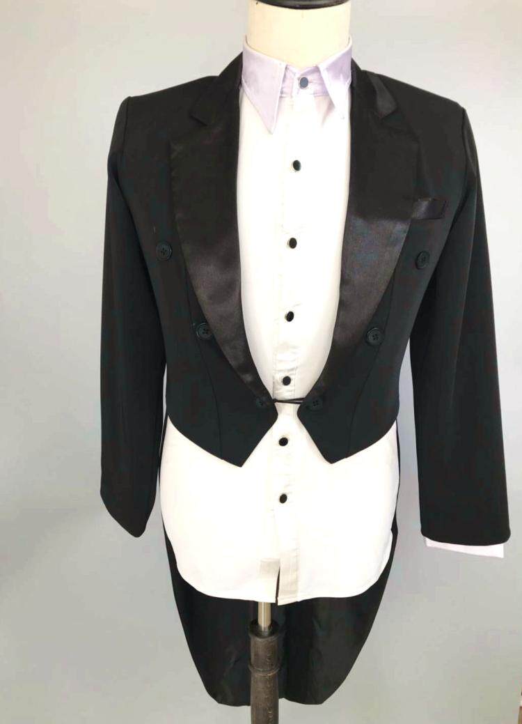 新款燕尾服男士长袖摩登舞比赛服国标舞华尔兹舞服装成人舞蹈服