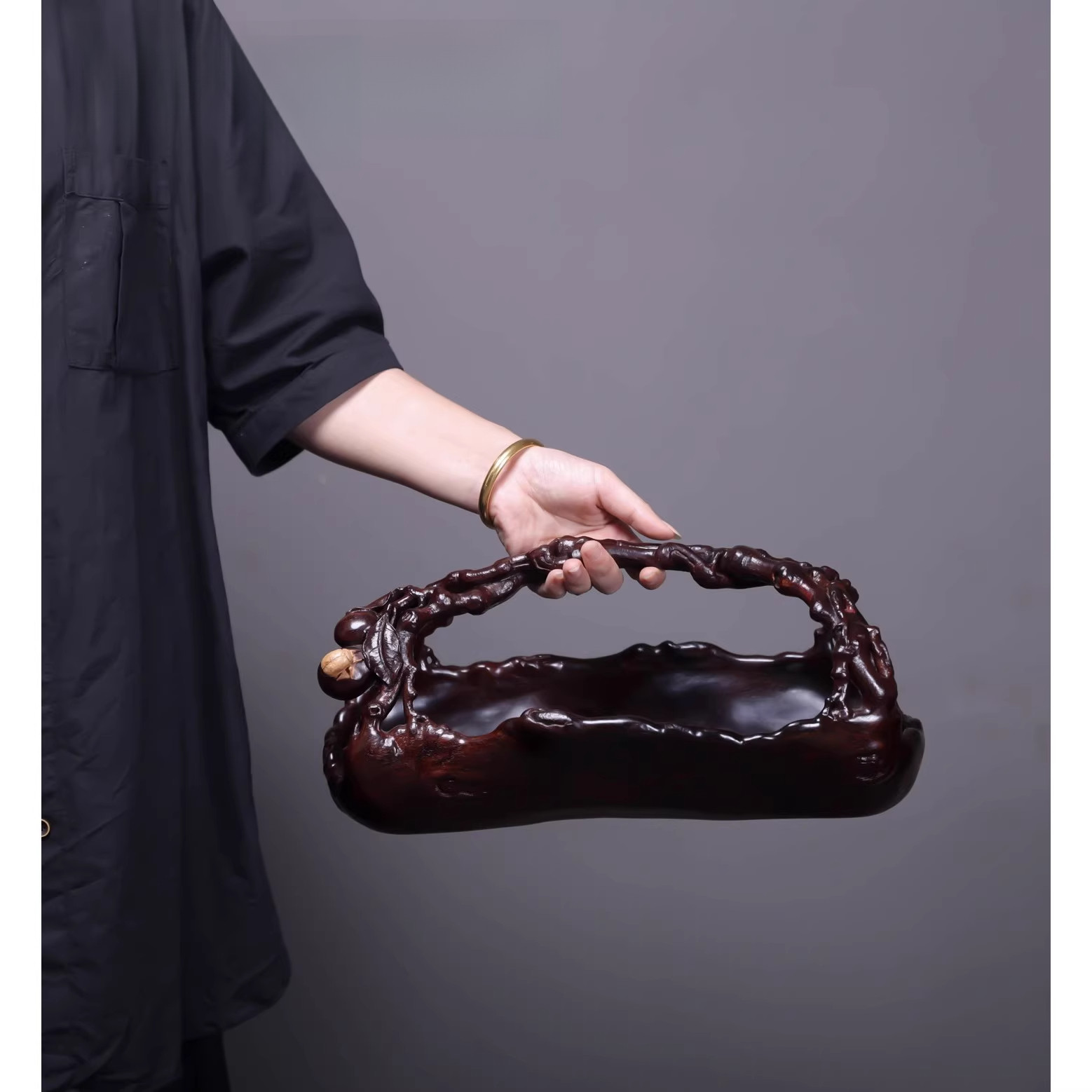 印度小叶紫檀盘根提篮不规则果篓果盘小菜篮木雕多用中式家用摆件,饰品/流行首饰/时尚饰品新,紫檀,淘宝优惠券,粉丝福利购,淘宝优惠卷