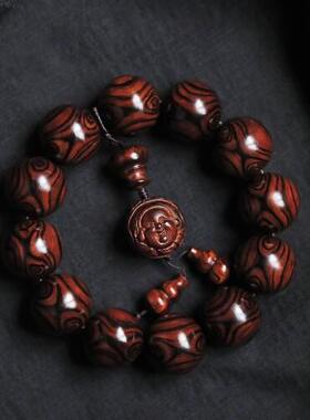 精品 海黄2.0对眼 油性好   重52g手串木简约盘玩文玩念珠送礼