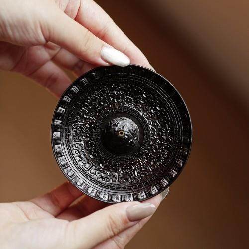 紫光檀如意纹盘式香插香盒香炉家用室内线香插高级檀香炉送礼,饰品/流行首饰/时尚饰品新,小众木作,淘宝优惠券,粉丝福利购,淘宝优惠卷