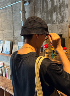 SLOOW 粗针针织 渔夫帽  毛线手工 100%棉粗线 帽子 遮阳 不洗头