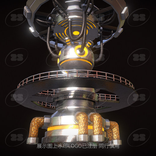 科技科幻装备反应堆处理器3D模型blender建模C4D素材OBJ时光机653