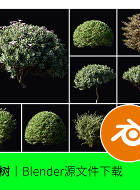blender灌木植物小树绿化园林园艺模型建模素材源文件工程下载435