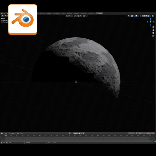Blender月球月亮中秋模型文件素材下载206