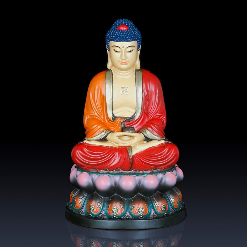 彩铜西方三圣佛像工艺品观音 阿弥陀佛 大势至菩萨佛像饰品家居佛
