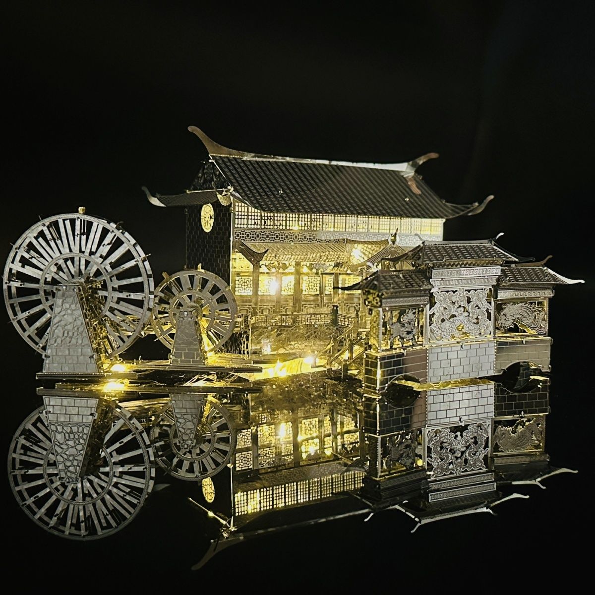 云南水车3D金属立体拼图DIY手工模型玩具礼品小摆件益智拼装建筑